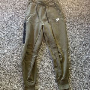 Two Pair Nike Sportswear Tech Fleece Pants Joggers - gray and green XS